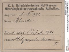 Etiketten zu Sphalerit (NHMW-MIN-Ak941)